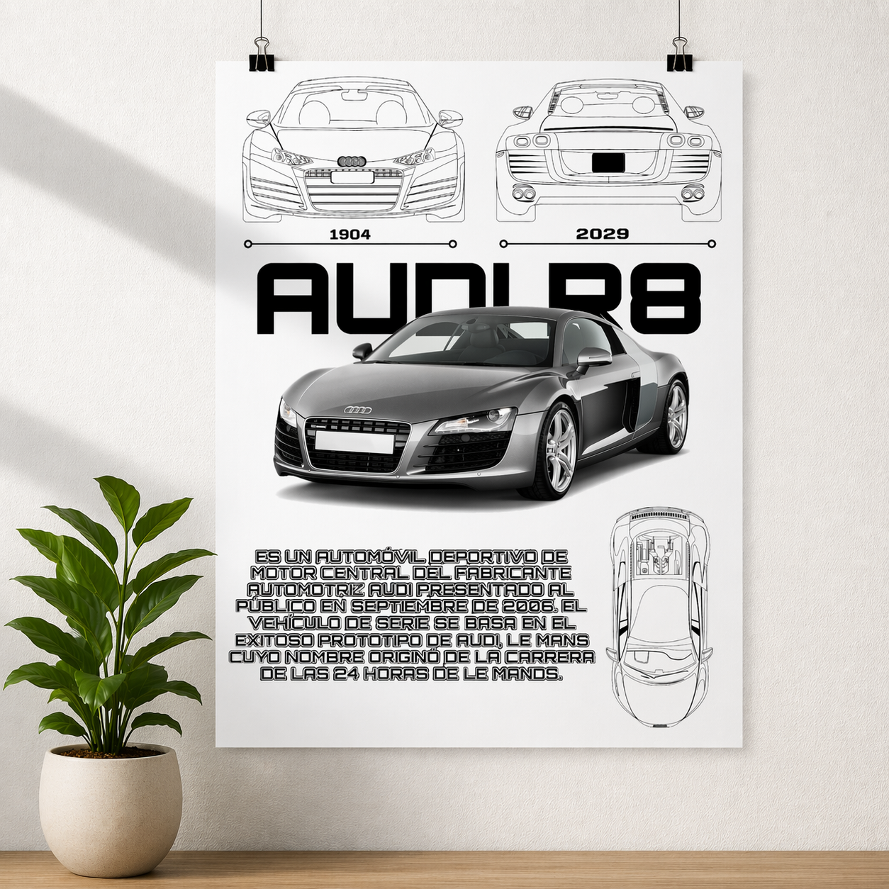 R8 Blueprint Poster