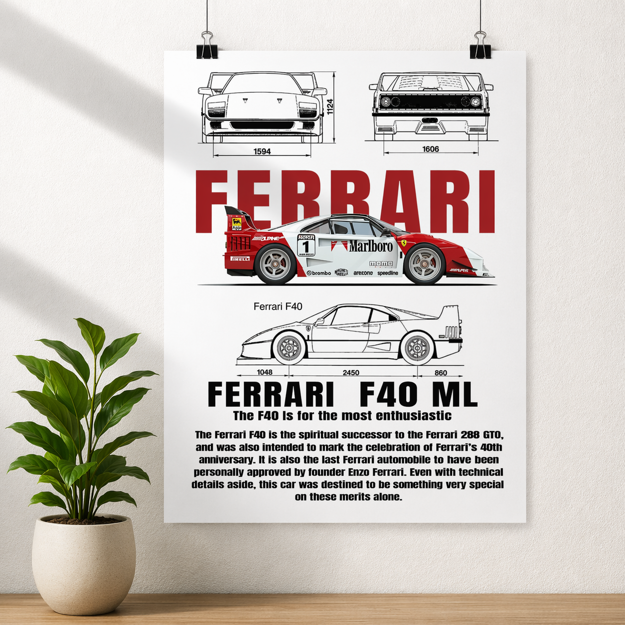 Ferrari F40 Blueprint