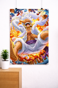 Gear 5 Luffy Poster – One Piece Anime | Sun God Nika