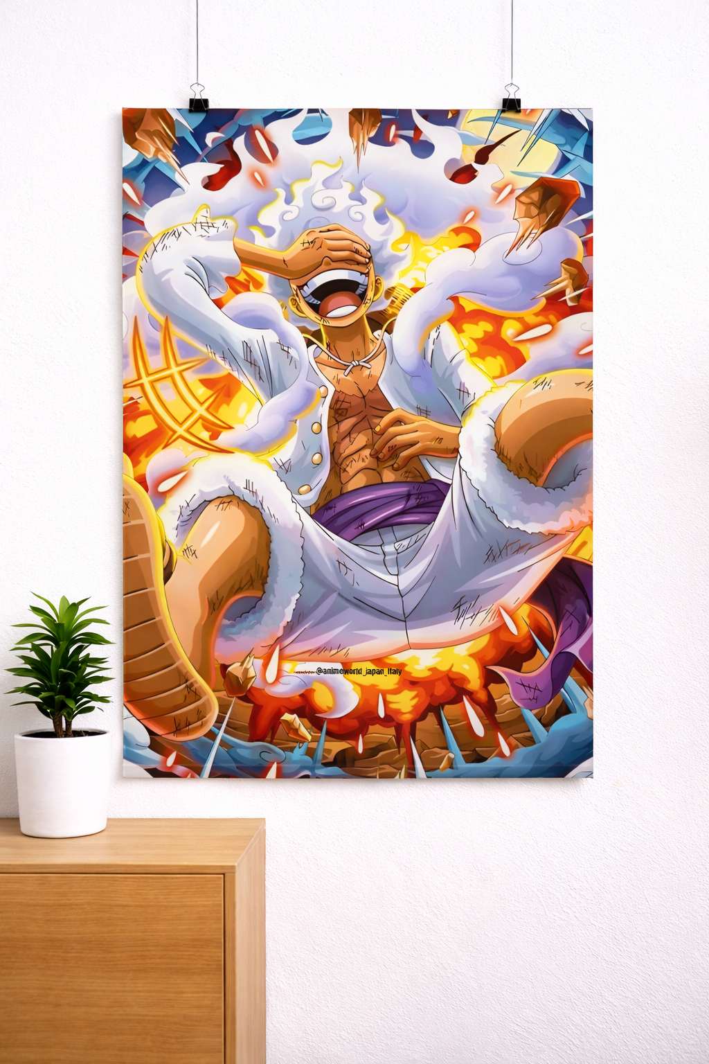 Gear 5 Luffy Poster – One Piece Anime | Sun God Nika