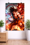 Goku Dragon Ball Z Fire Poster
