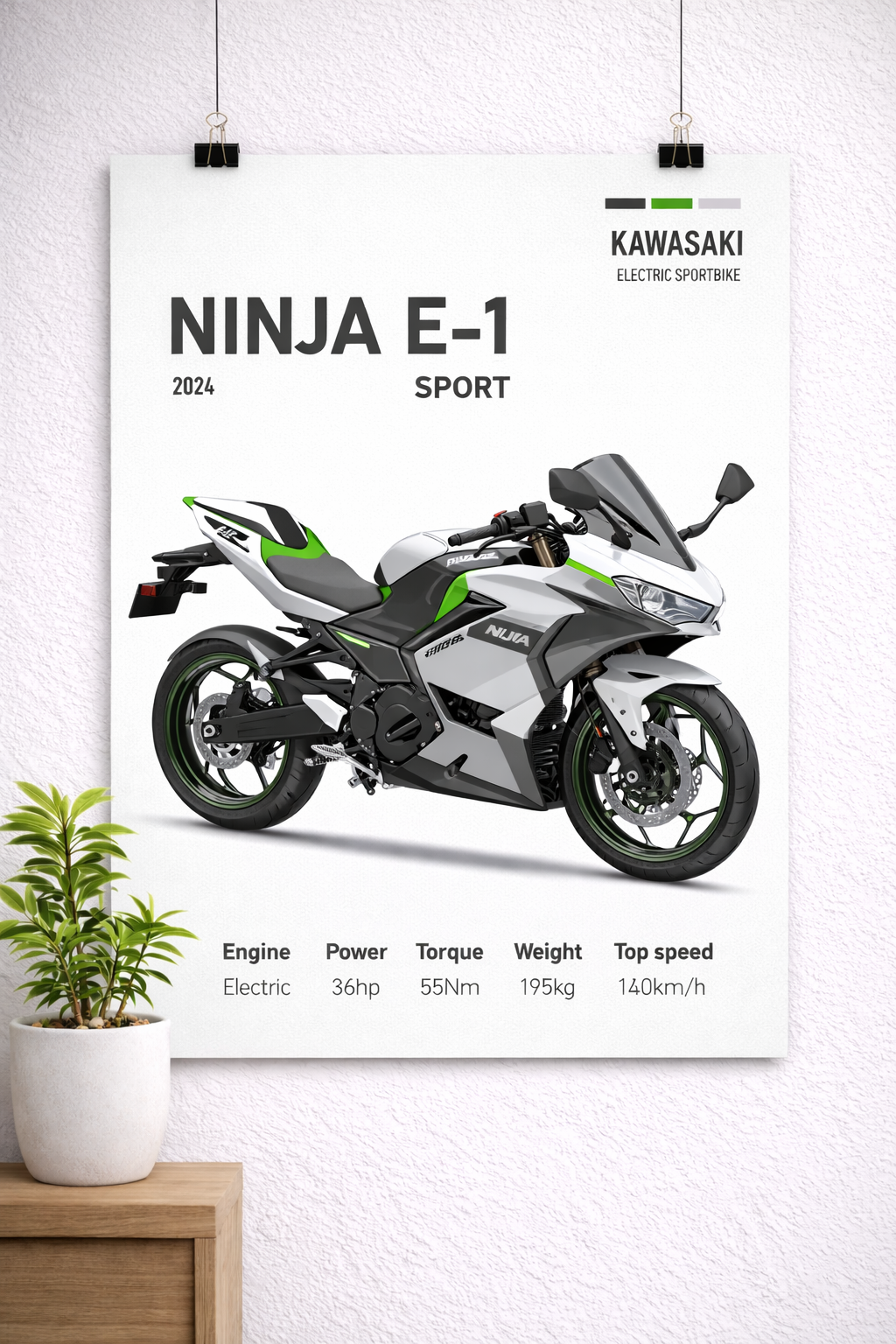 Ninja E-1 Electric Sport Poster