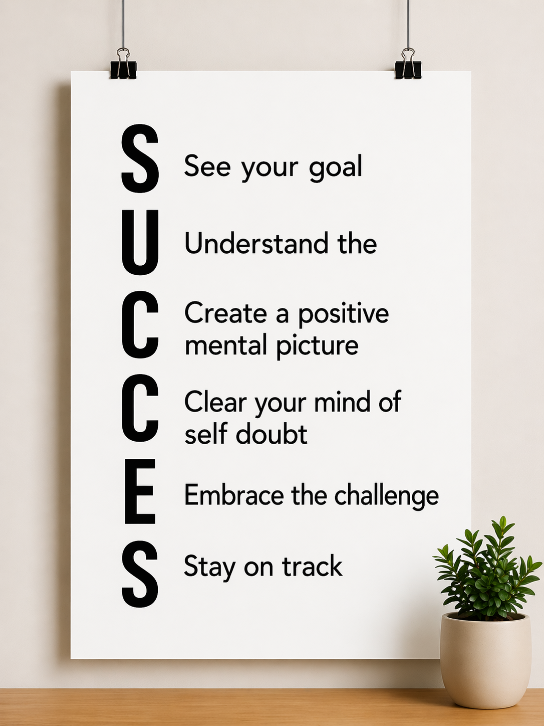 Success Blueprint Poster Mockup
