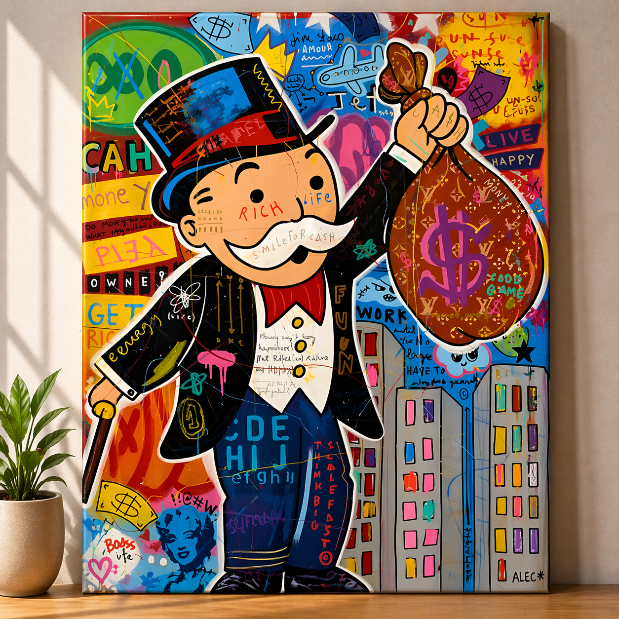 Money Boss Graffiti Art