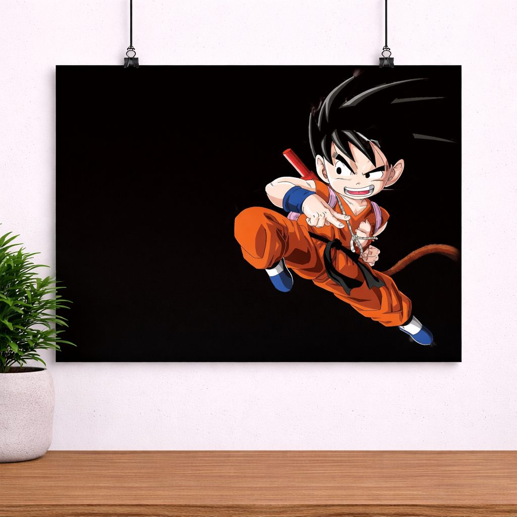 Kid Saiyan Warrior Minimal Anime Poster