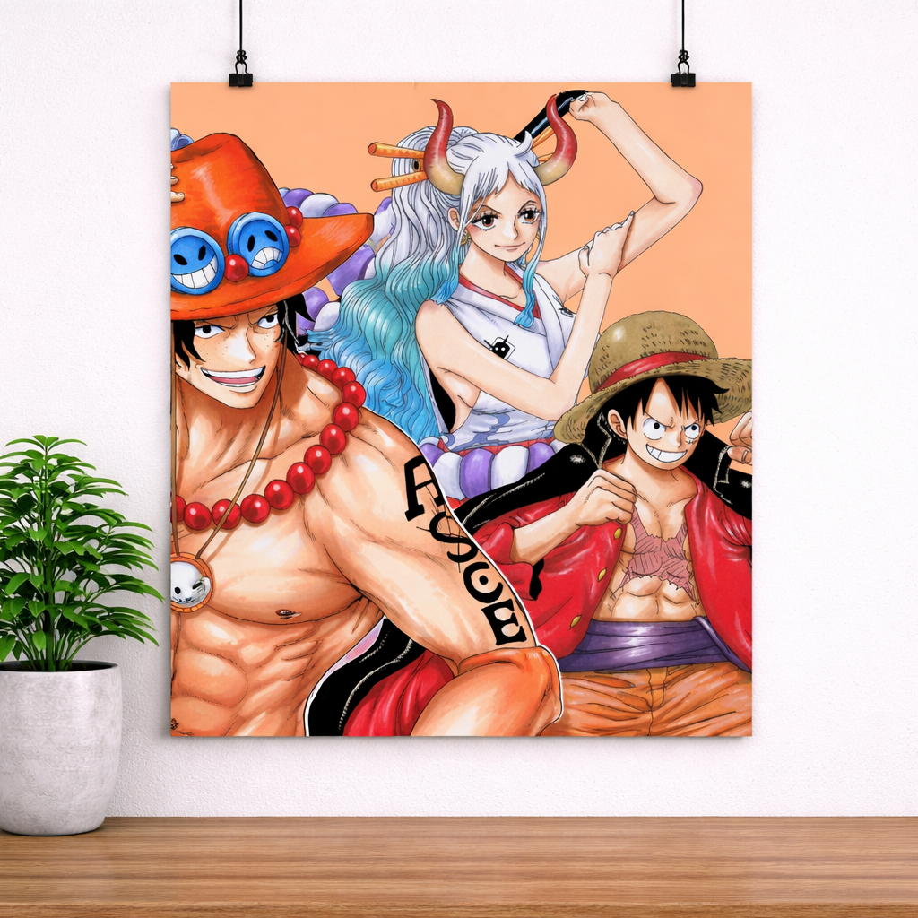 Luffy Ace Yamato Anime Poster