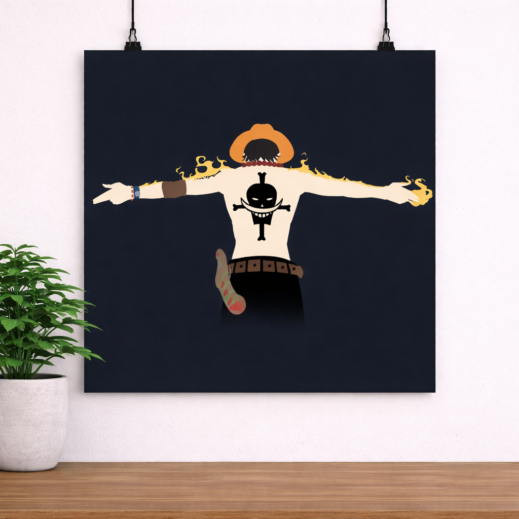 Portgas D Ace Flame Poster AKA Luffy Brother