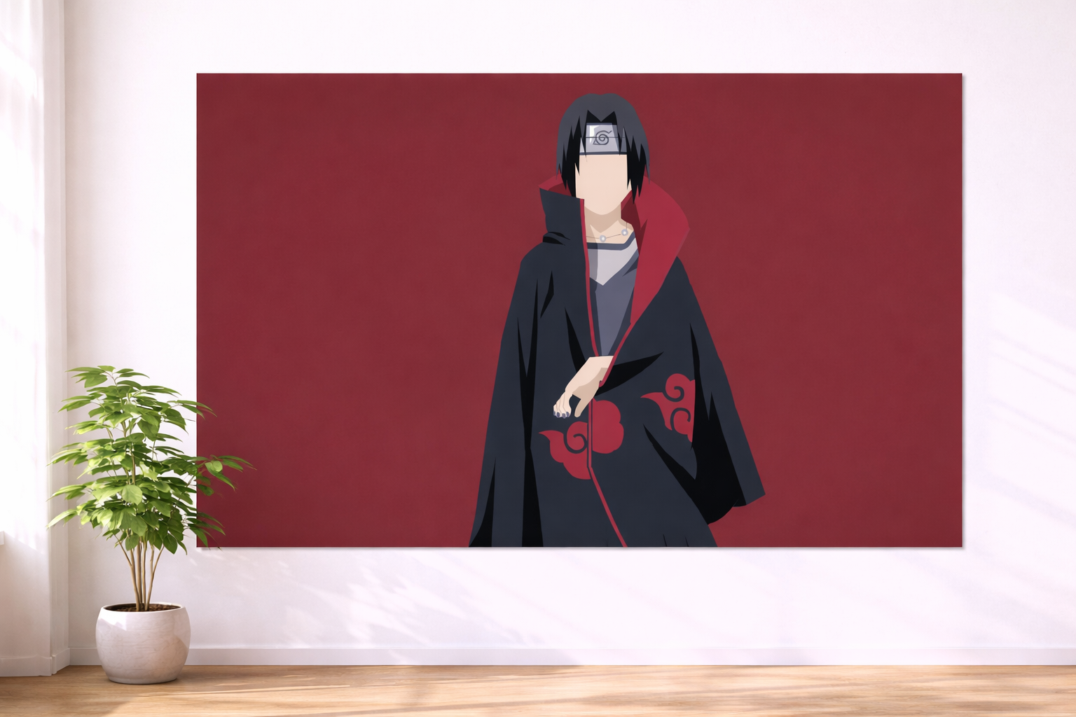 Itachi Uchiha Minimal Maroon Poster – Naruto Akatsuki Anime