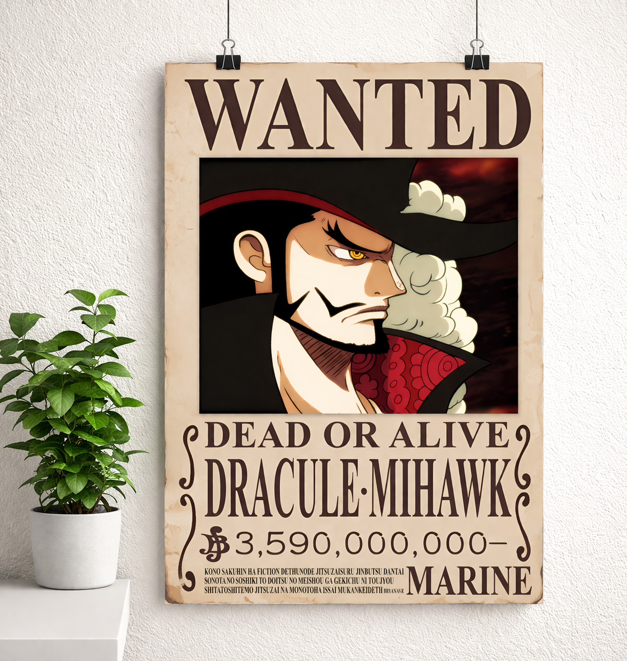 Dracule Mihawk Wanted Poster