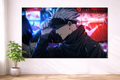Satoru Gojo Neon Rain Poster – Jujutsu Kaisen Anime