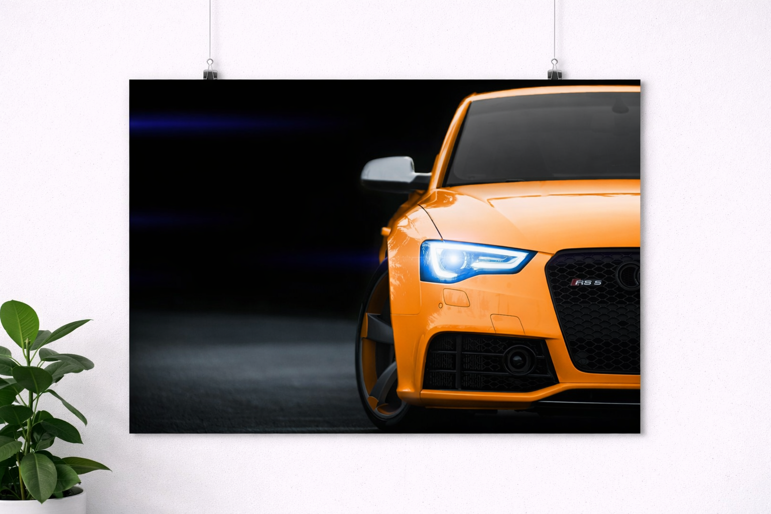 Audi RS5 Orange Sports Car Poster – Luxury Performance