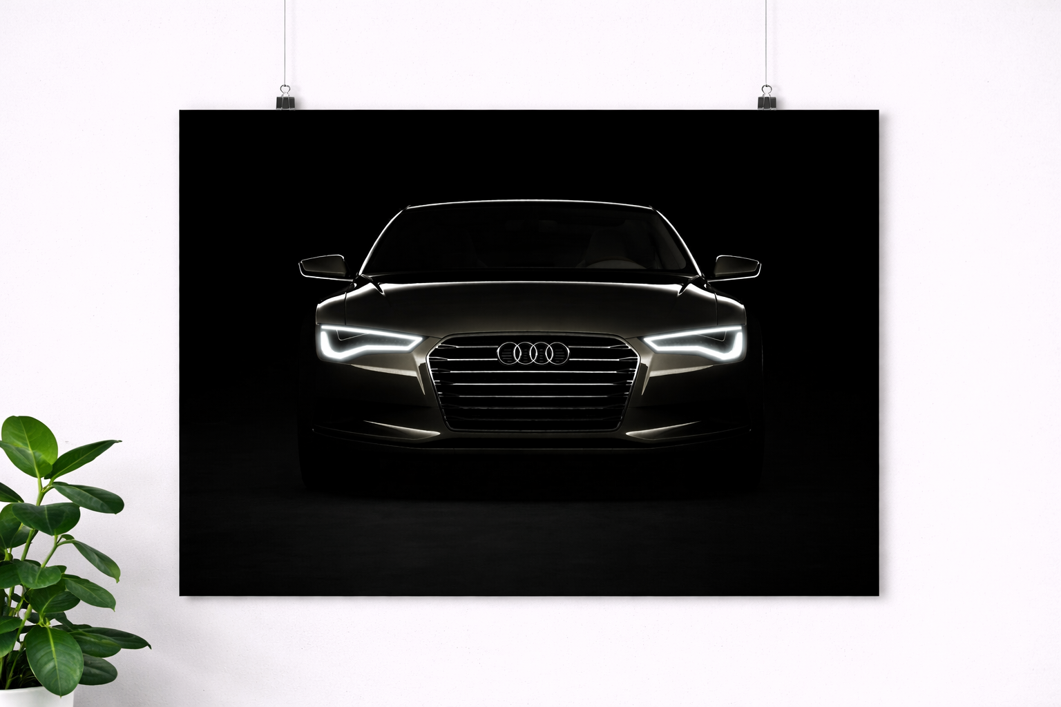 Audi Dark Front View Poster – Minimalist Luxury Car