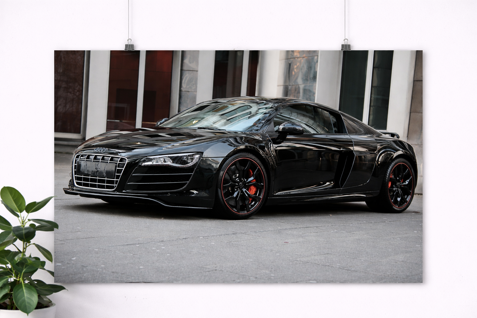 Black Audi R8 Sportscar Poster – Luxury Supercar
