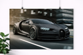 Bugatti Chiron Motion Poster – Matte Black Hypercar