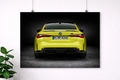 BMW M4 Rear View Poster – Yellow Sports Car Wall