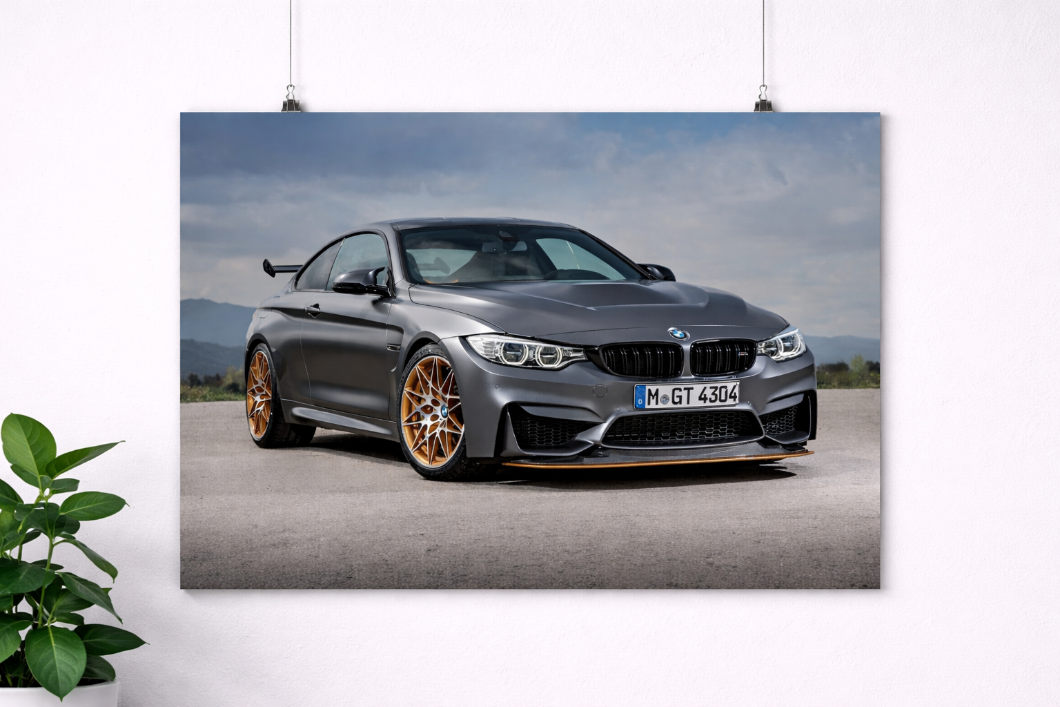 BMW M4 Grey Sports Car Poster – Premium Performance Car