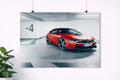 BMW i8 Red Sports Car Poster – Hybrid Supercar