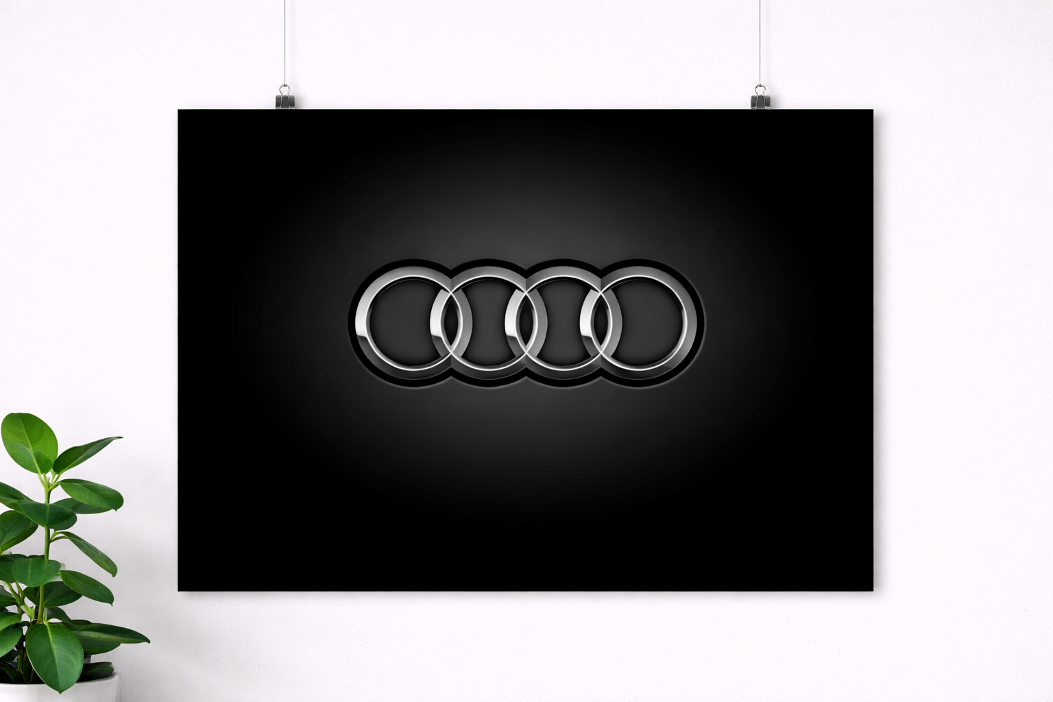 Audi Logo Poster – Minimalist Luxury Car Brand