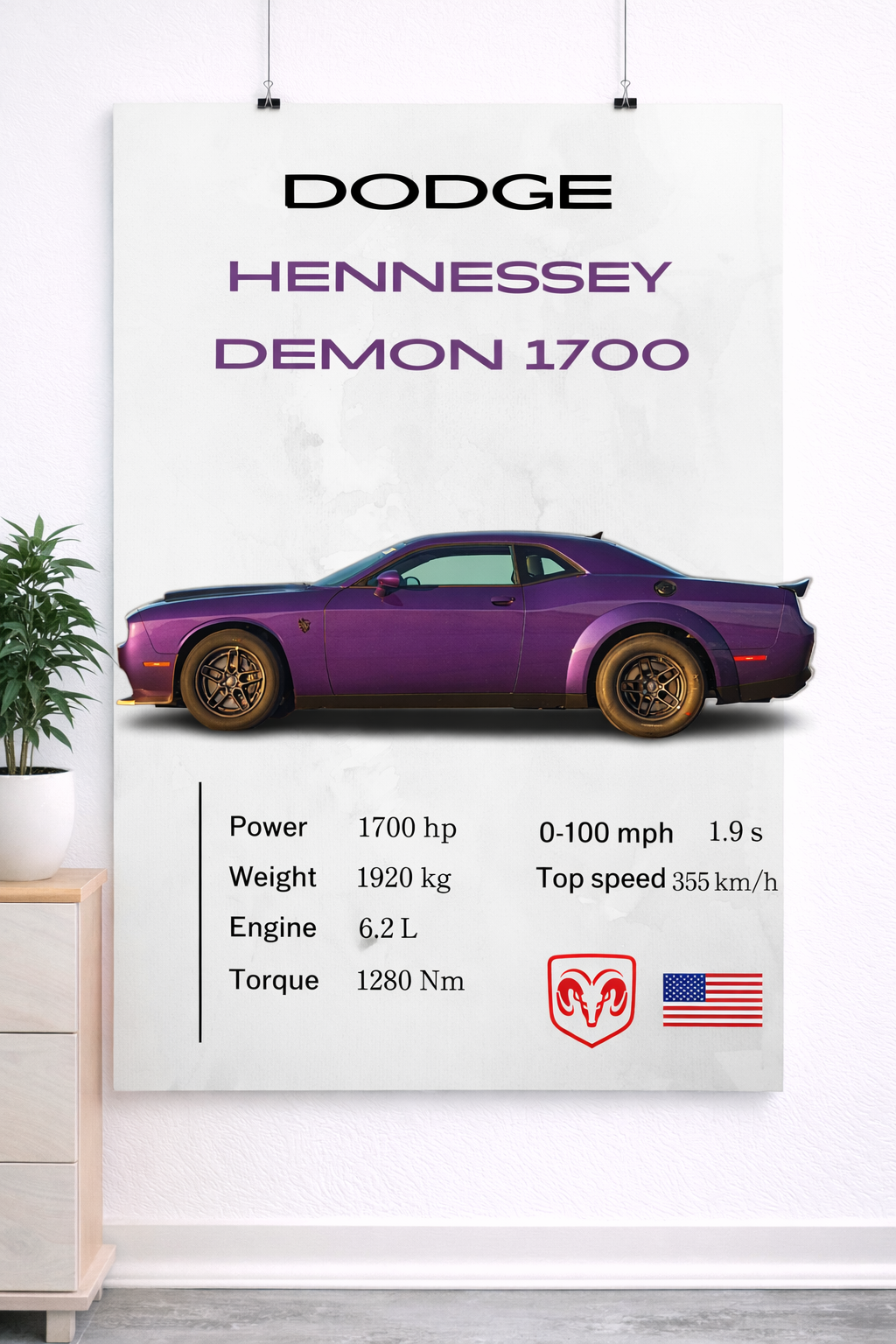 Dodge Hennessey Demon 1700 Poster