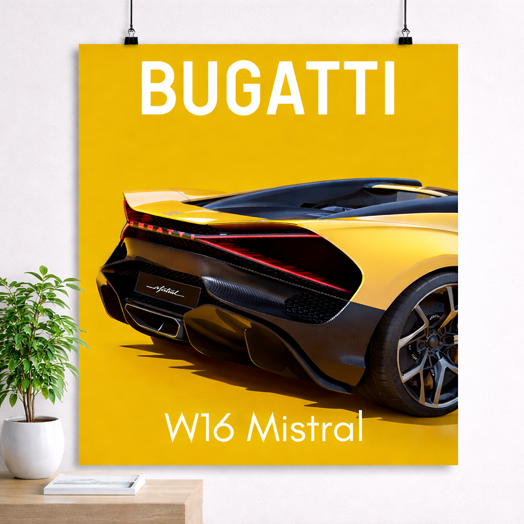 Bugatti W16 Velocity Style Poster
