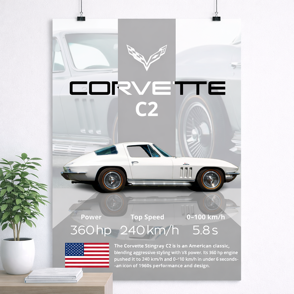 Chevrolet Corvette C2 Velocity Style Poster