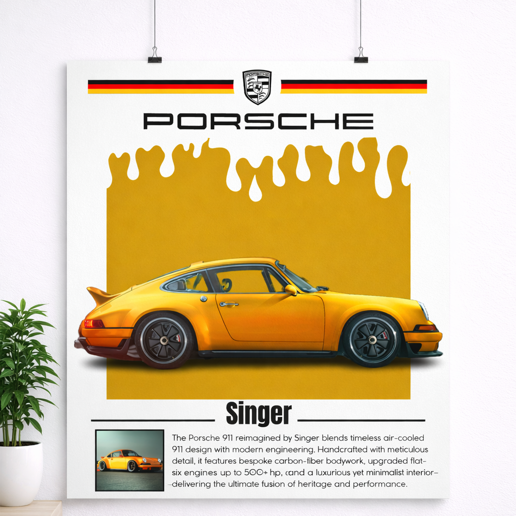 Porsche 911 Singer Velocity Style Poster – Reimagined Classic Edition