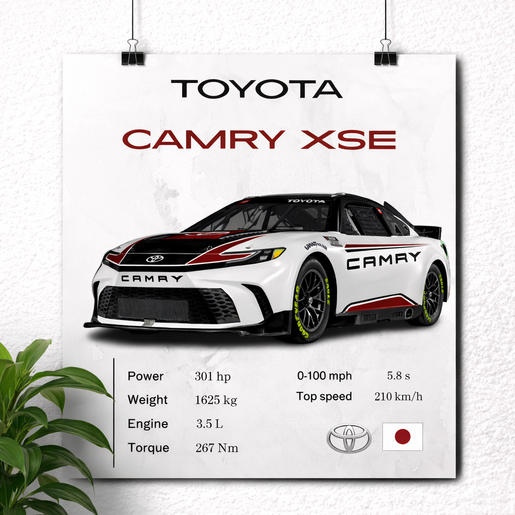 Toyota Camry XSE Poster – Sport Sedan Performance Car