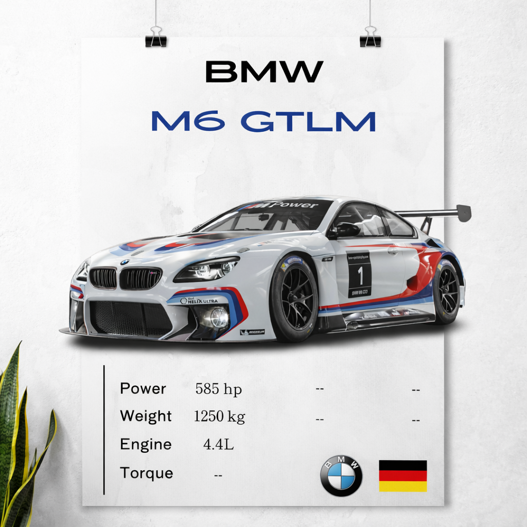 BMW M6 GTLM Poster – Racing Car