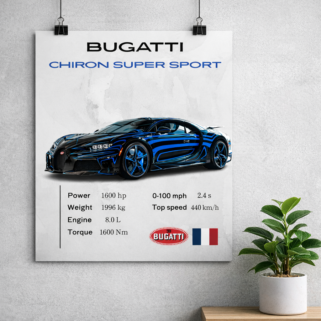 Bugatti Chiron Super Sport Poster – Hypercar