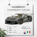 Maserati Mansory MC20 Poster – Black Modified Supercar