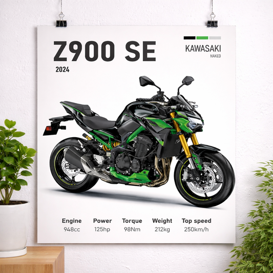 Kawasaki Z900 SE 2024 Motorcycle Poster