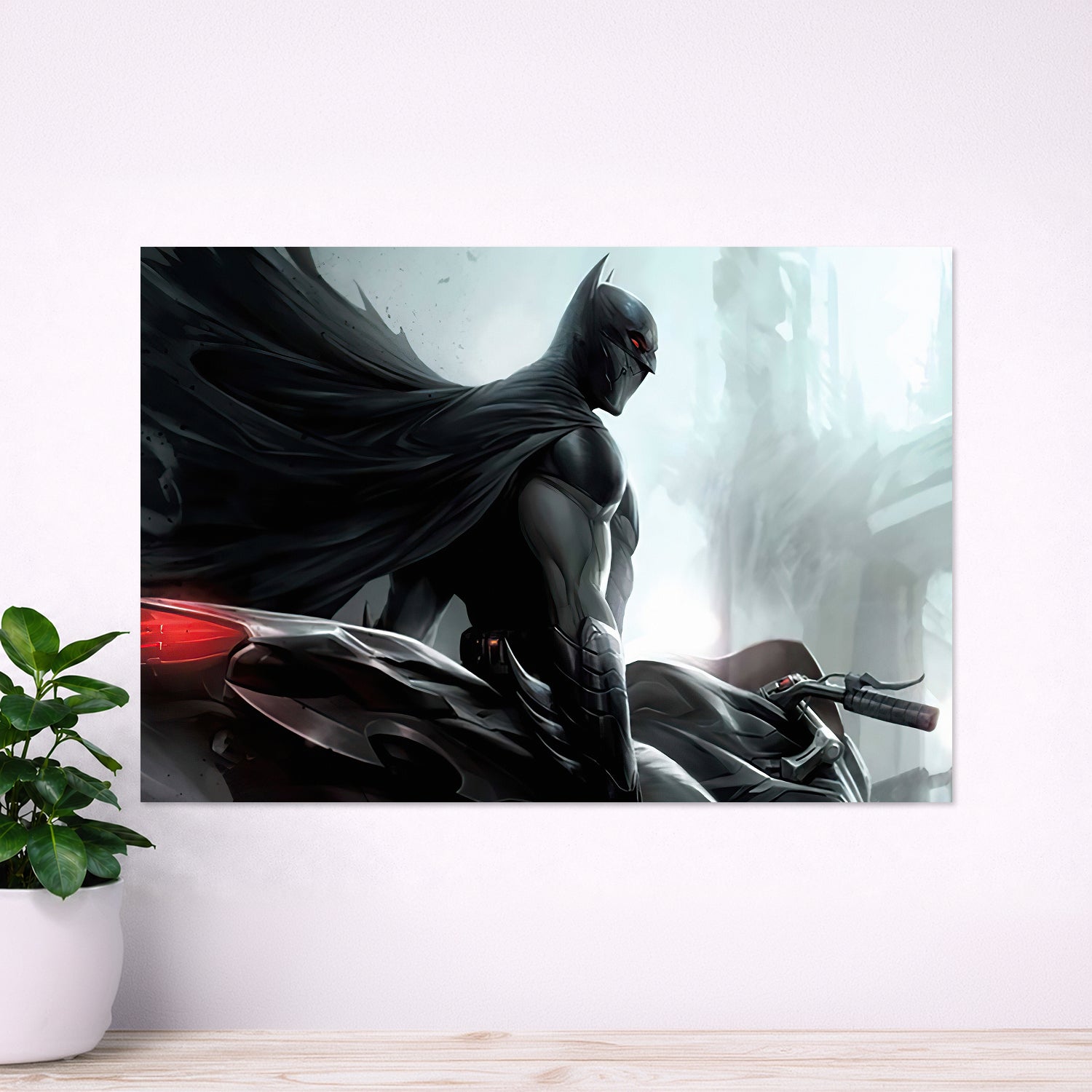 Batman Dark Knight Vigilante on Bike – Cinematic Superhero